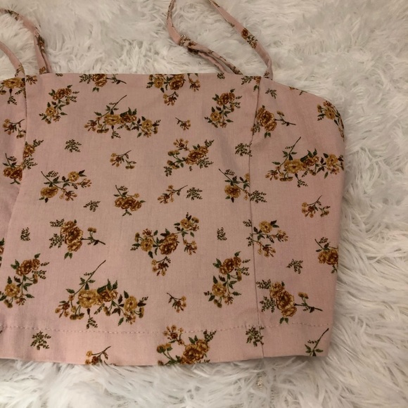 Pink Floral Crop Top - Picture 4 of 8